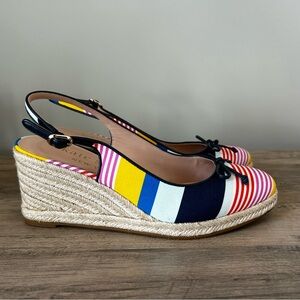 New w/o box  Kate Spade Panama Nights Wedge Sandal In Oceanside Multi, size 10